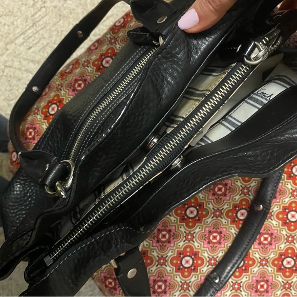 Coach Penelope Pebble Leather Black Handbag Shoulder Bag Purse - Picture 11 of 16